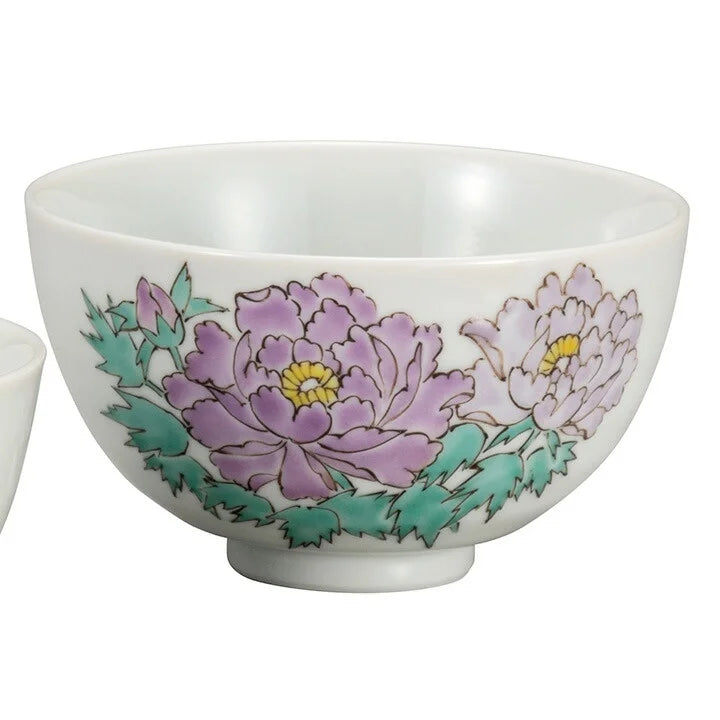 KUTANI WARE SET OF RICE BOWLS (BOTAN) / TOMOKO NITTA