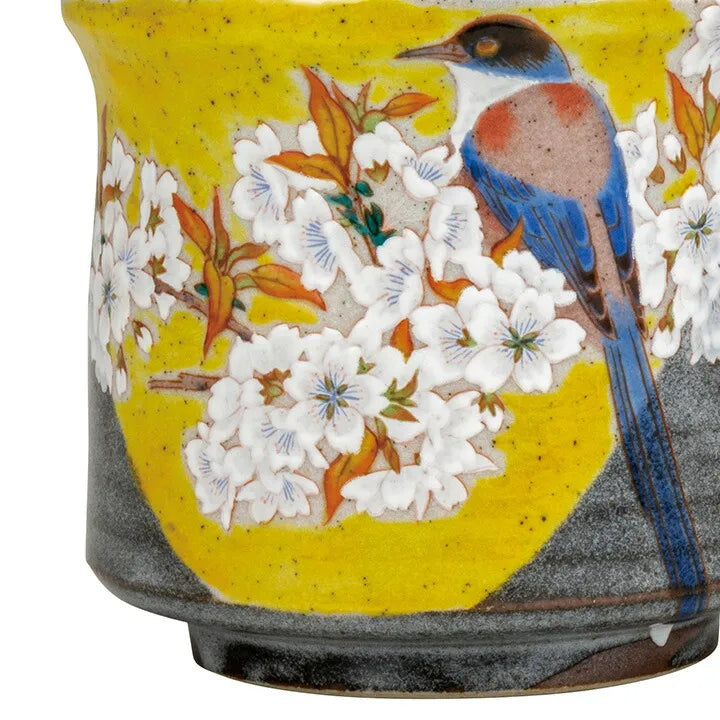 BIRD AMONG MOUNTAIN CHERRY BLOSSOMS – YOSHIDAYA KUTANI STYLE
