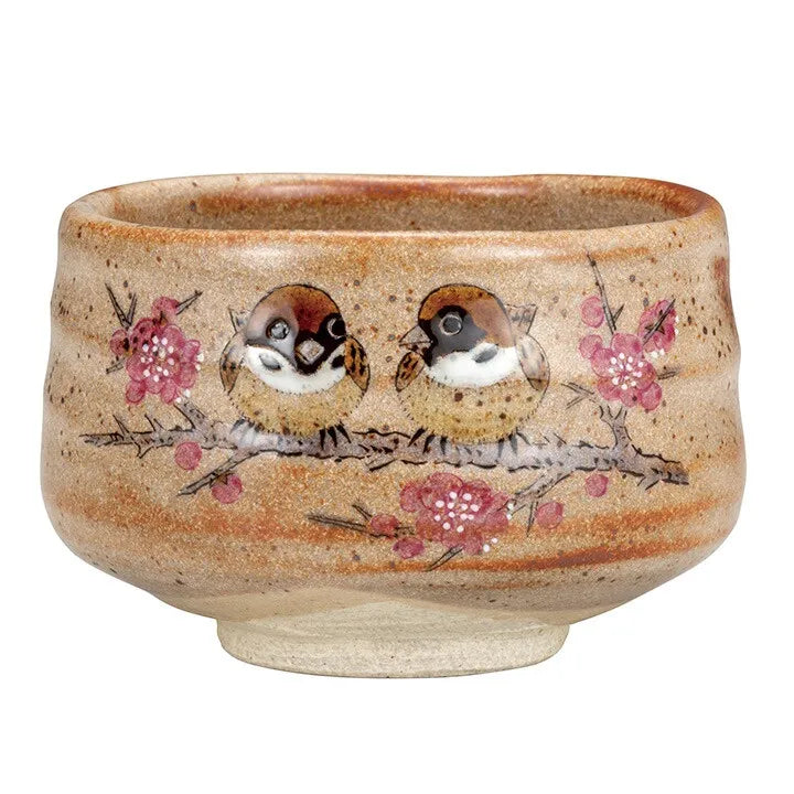 KUTANI WARE MATCHA BOWL – HANDCRAFTED JAPANESE TEA CEREMONY CHAWAN ‘SPARROW