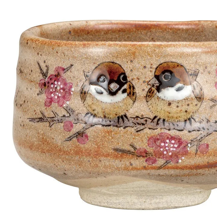 KUTANI WARE MATCHA BOWL – HANDCRAFTED JAPANESE TEA CEREMONY CHAWAN ‘SPARROW