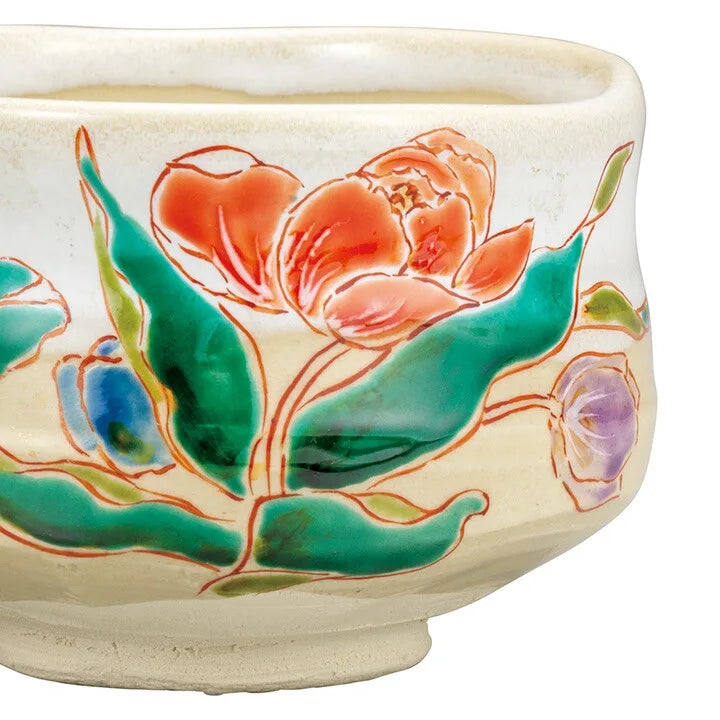 KUTANI WARE MATCHA BOWL CHAWAN TULIP/IKUMI SAWADA