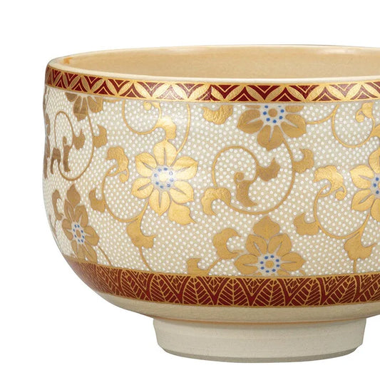 KUTANI WARE MATCHA BOWL CHAWAN SHIROCHIBU TESSEN