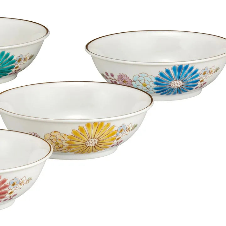 JAPANESE KUTANI WARE SMALL BOWL SET “HANA” | IROE-YŪ GIFT BOX INCLUDED
