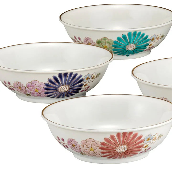 JAPANESE KUTANI WARE SMALL BOWL SET “HANA” | IROE-YŪ GIFT BOX INCLUDED