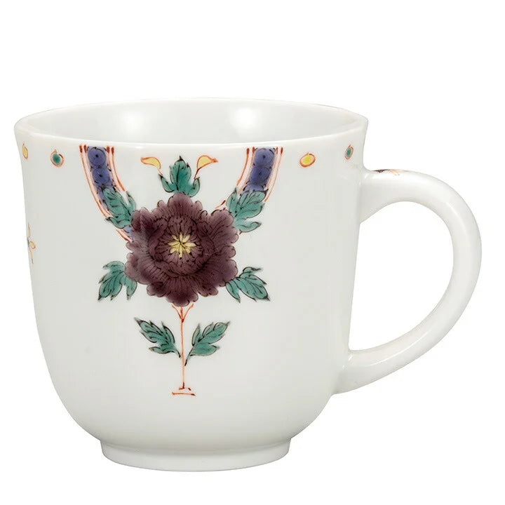 KUTANI JAPANESE MUG CUP PEONY MOTIF /GINSEN KLIN