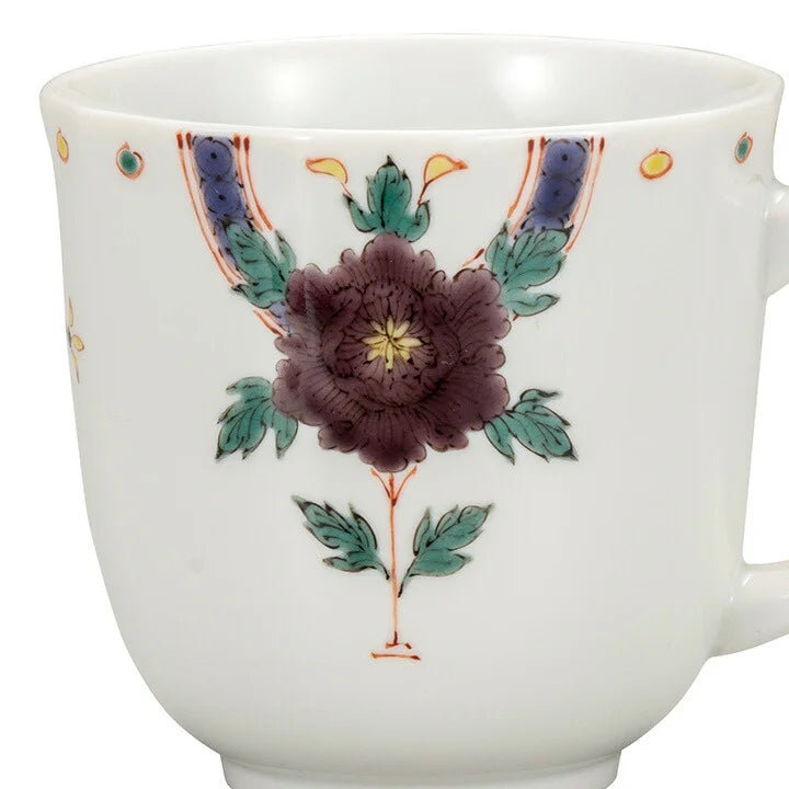 KUTANI JAPANESE MUG CUP PEONY MOTIF /GINSEN KLIN