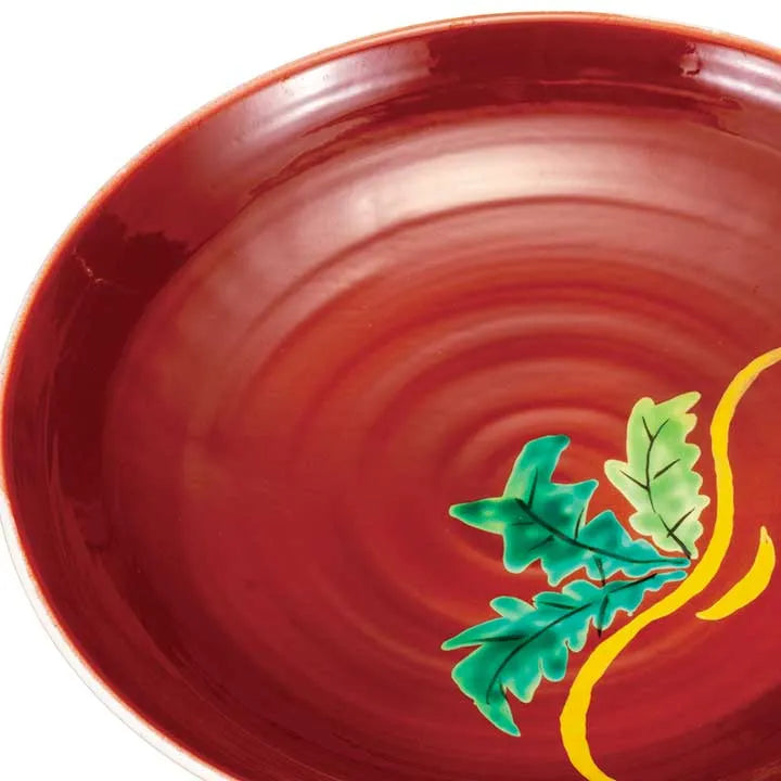 KUTANI WARE LARGE SERVING PLATE “TURNIP (KABU)” 9 SUN | TRADITIONAL JAPANESE CERAMIC PLATTER | MADE IN JAPAN