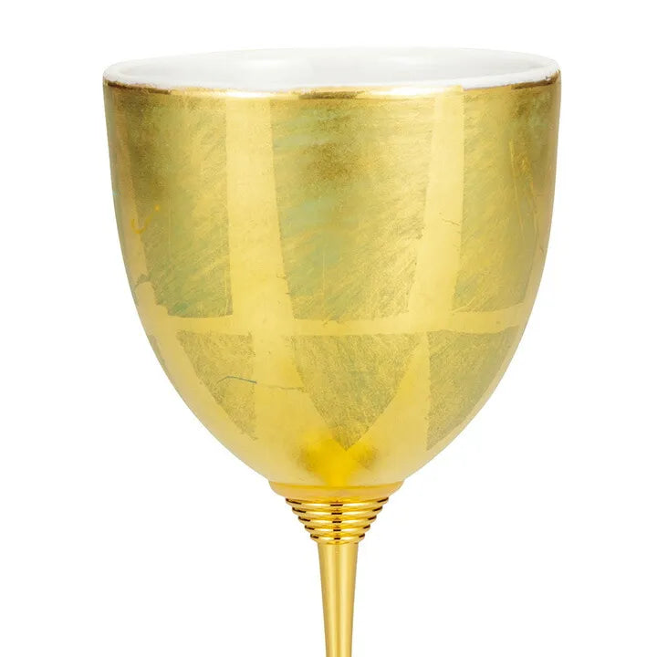 KUTANI WARE WINE CUP – GREEN WITH GOLD LEAF DECORATION