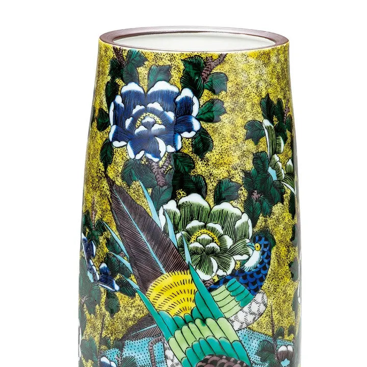 YOSHIDAYA STYLE KACHO DESIGN KUTANI JAPANESE FLOWER VASE