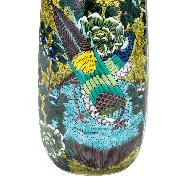 YOSHIDAYA STYLE KACHO DESIGN KUTANI JAPANESE FLOWER VASE