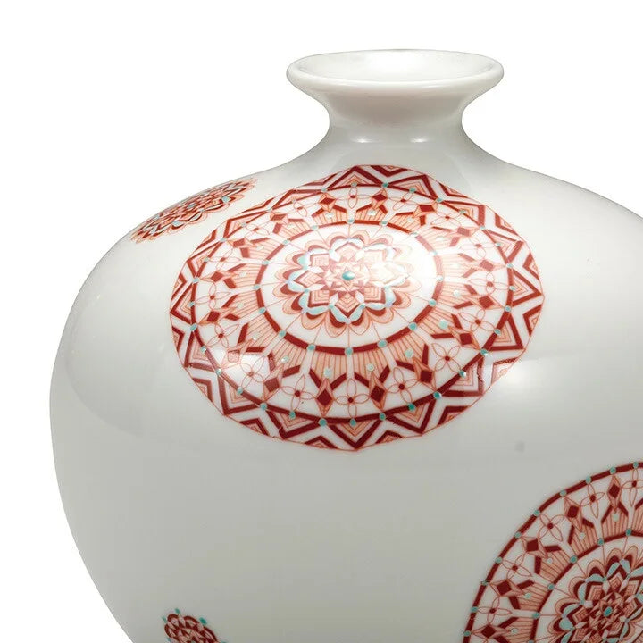 KUTANI WARE FLOWER VASE AKAE MARUMON /TAISHI KLIN