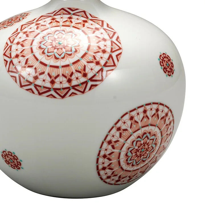 KUTANI WARE FLOWER VASE AKAE MARUMON /TAISHI KLIN