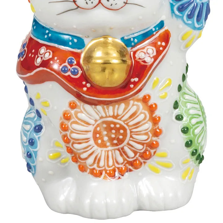 KUTANI JAPANESE LUCKY CAT(MANEKI NEKO) SHIRO-MORI HANA