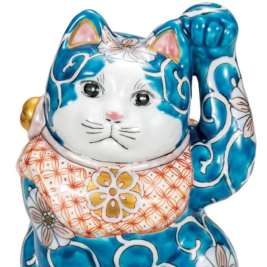KUTANI WARE MANEKI NEKO LUCKY CAT – IROE ARABESQUE DESIGN