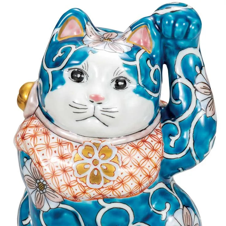 KUTANI WARE MANEKI NEKO LUCKY CAT – IROE ARABESQUE DESIGN