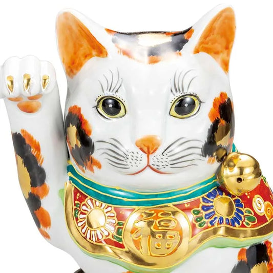 KUTANI WARE MANEKI NEKO (BECKONING CAT) – GOLDEN CALICO