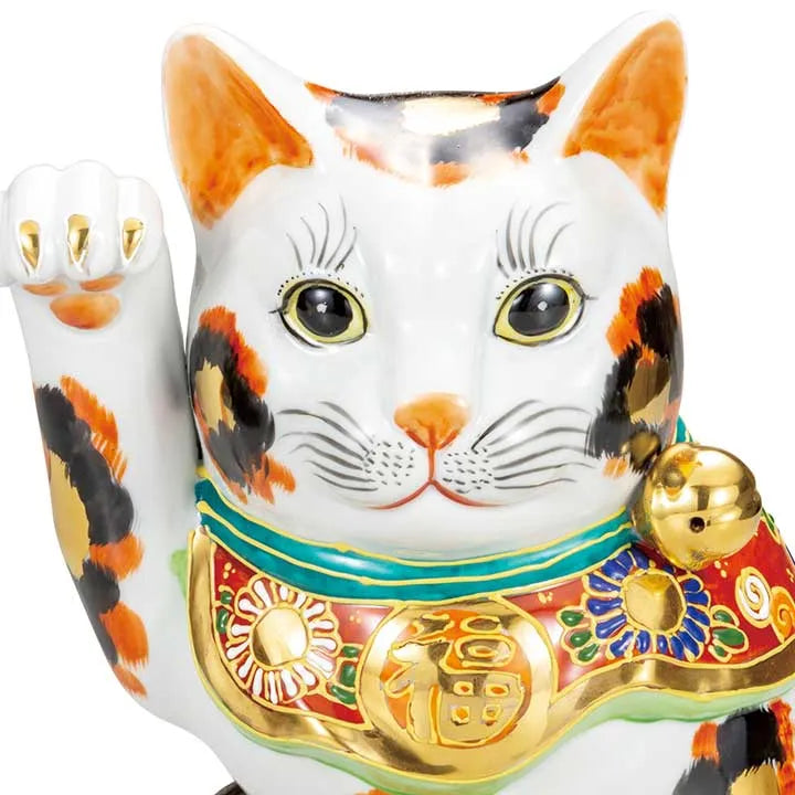 KUTANI WARE MANEKI NEKO (BECKONING CAT) – GOLDEN CALICO