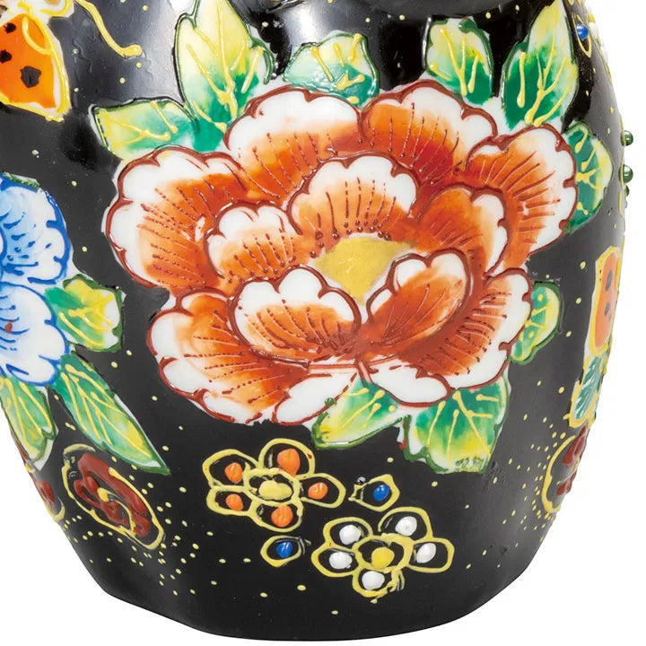 JAPANESE KUTANI PORCELAIN OWL FIGURINE – PEONY DESIGN