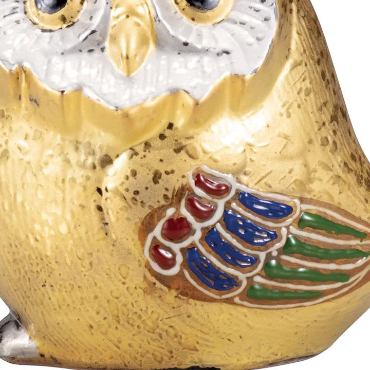 KUTANI JAPANESE OWL FIGURINE GOLD