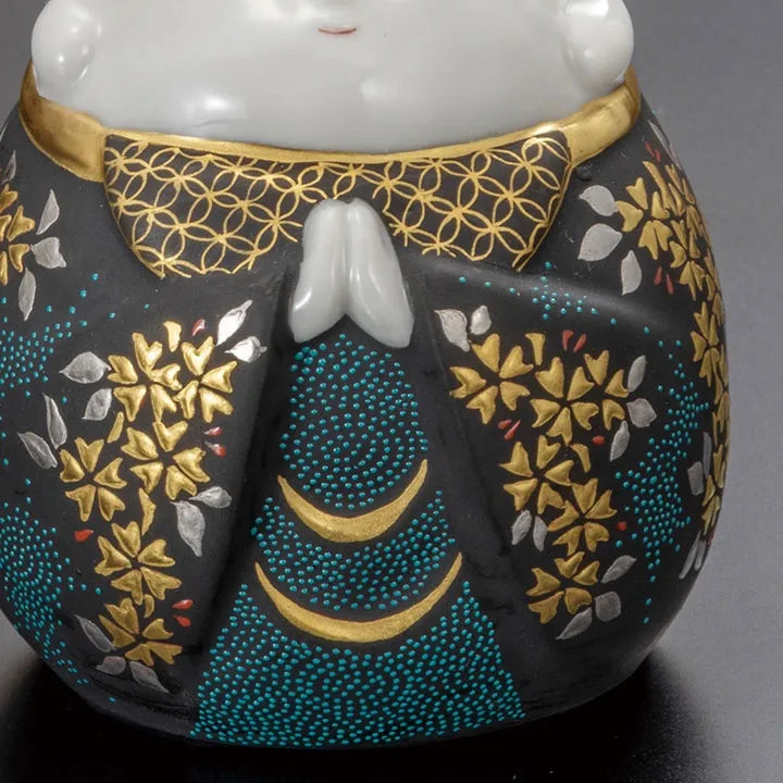 KUTANI WARE JADE JIZO SHIROKANEMORICHERRY BLOSSOM DESIGNAOCHIBU)/KINGYOKU NAKADA