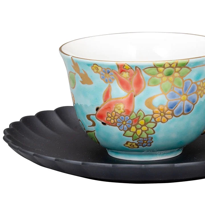 KUTANI WARE CUP & SAUCER KINGYO