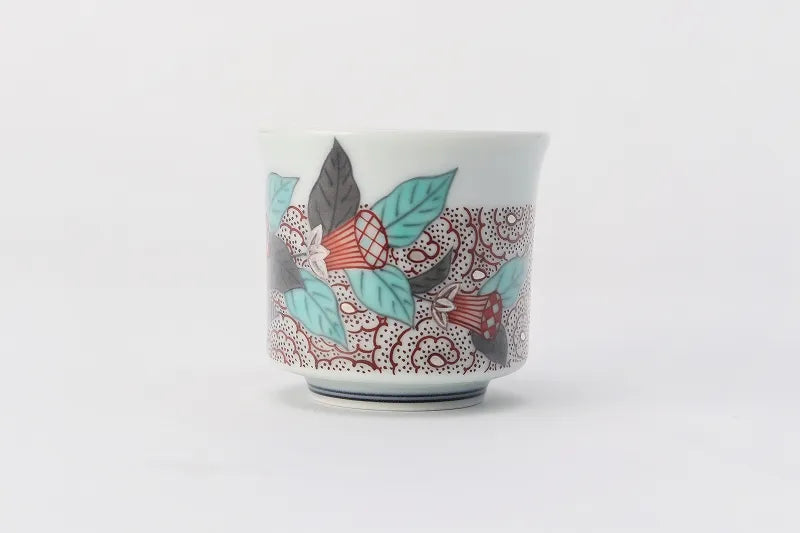 ARITA WARE “INK-BLACK SUMI HAJIKI ZUIKA DESIGN GUINOMI” – CREATED BY THE 14TH IMAEMON | JAPANESE PORCELAIN SAKE CUP