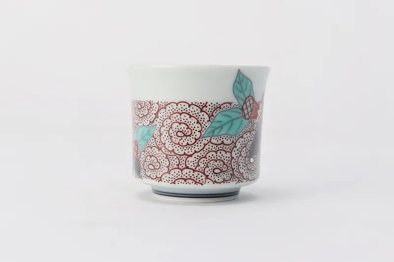 ARITA WARE “INK-BLACK SUMI HAJIKI ZUIKA DESIGN GUINOMI” – CREATED BY THE 14TH IMAEMON | JAPANESE PORCELAIN SAKE CUP
