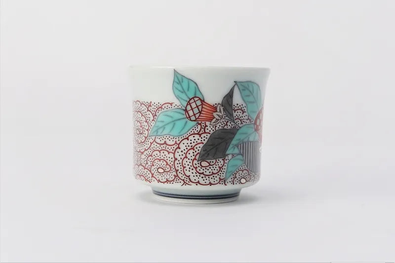 ARITA WARE “INK-BLACK SUMI HAJIKI ZUIKA DESIGN GUINOMI” – CREATED BY THE 14TH IMAEMON | JAPANESE PORCELAIN SAKE CUP