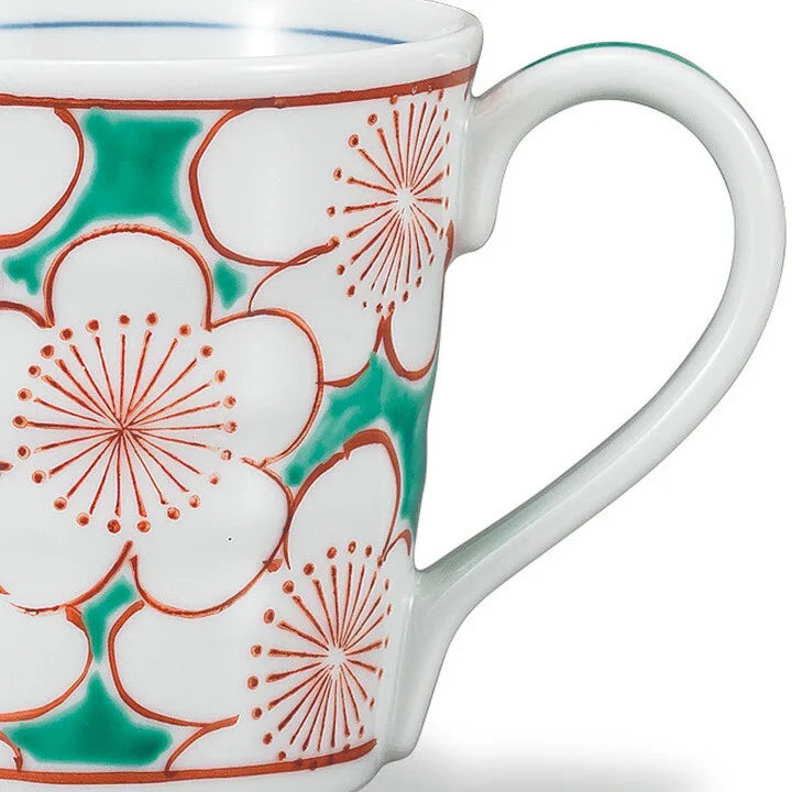 JAPANESE KUTANI MUG CUP GREEN PLUMS