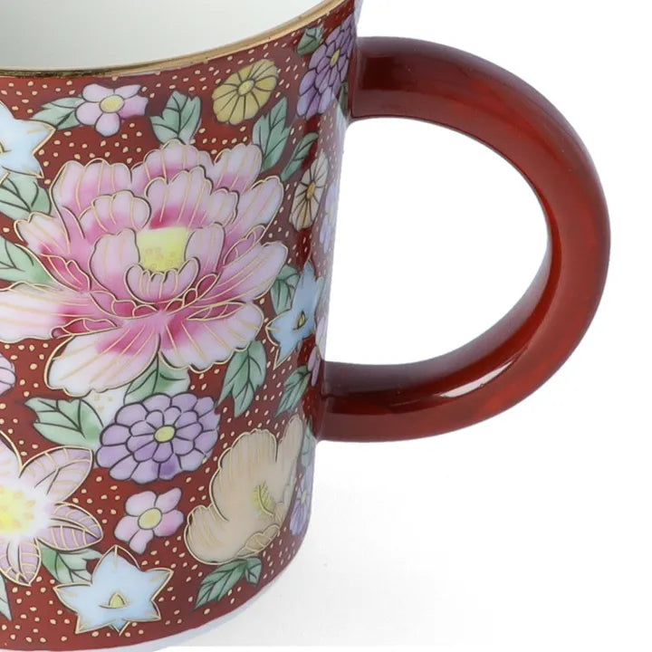 JAPANESE KUTANI WARE PAIR MUG CUPS – HANAZUME FLORAL DESIGN