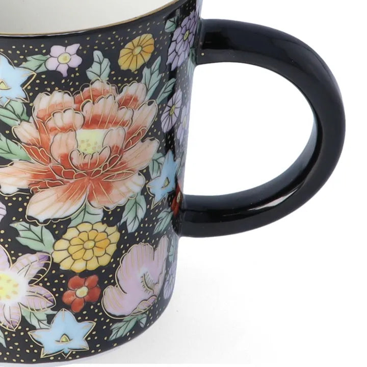 JAPANESE KUTANI WARE PAIR MUG CUPS – HANAZUME FLORAL DESIGN