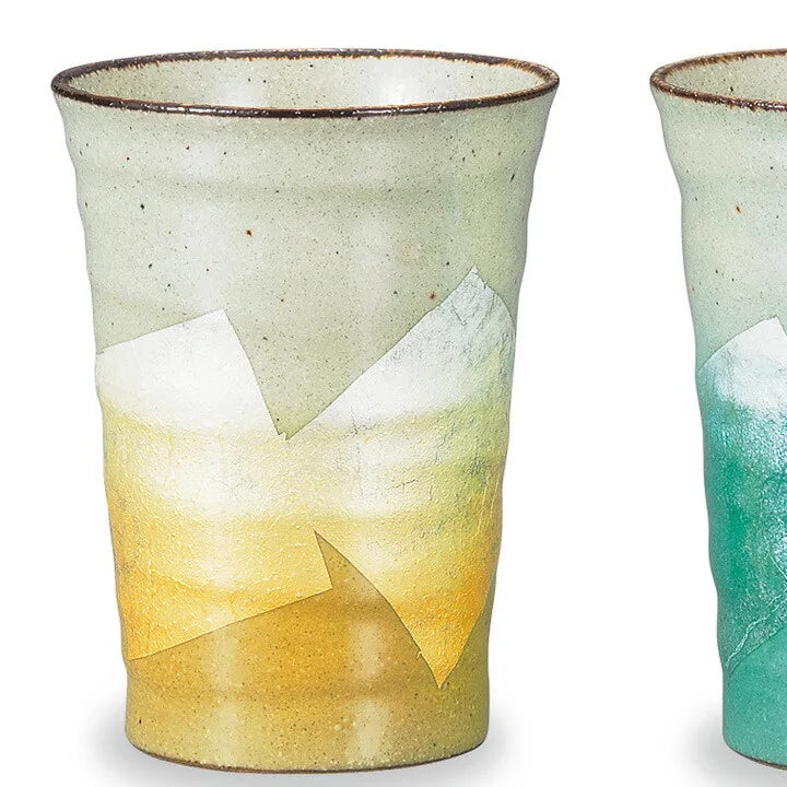JAPANESE KUTANI PAIR OF FREE CUPS GINSAI