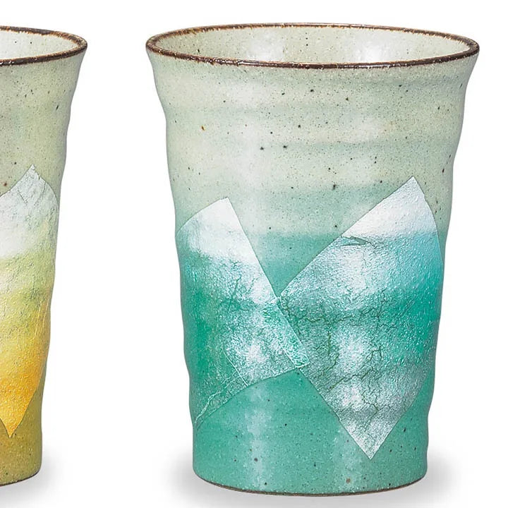 JAPANESE KUTANI PAIR OF FREE CUPS GINSAI