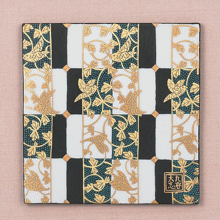 KUTANI WARE CERAMIC PLAQUE AOCHIBU