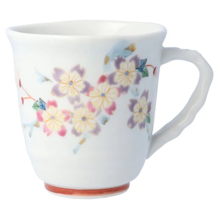 KUTANI WARE PAIR MUG SET “WA-SAKURA” / TAISHI KILN (GIFT BOX INCLUDED)