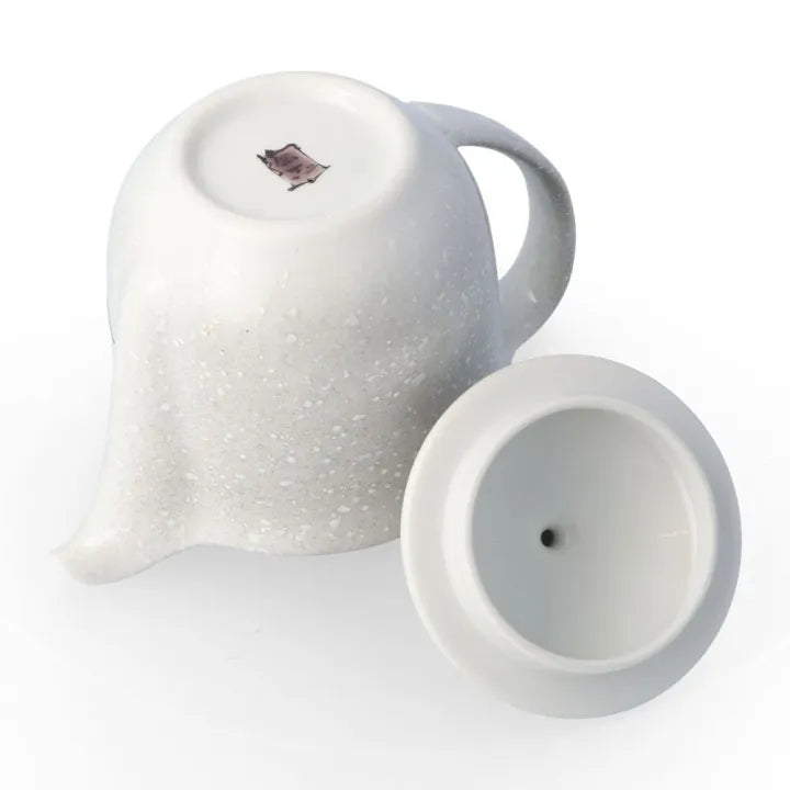 JAPANESE TEAPOT SET KUTANI TWO SPARROWS IN SNOW/ TOSHITO NAKAMURA
