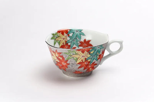ARITA WARE “PLATINUM MAPLE” COFFEE CUP & SAUCER / KINRYU KILN