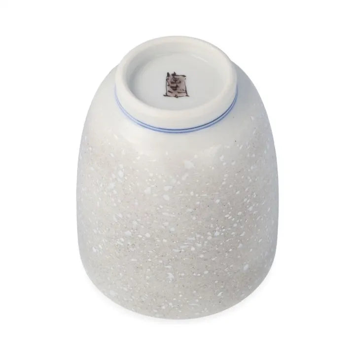 KUTANI WARE YUNOMI “SNOW SPARROW” BY TOSHITO NAKAMURA – JAPANESE PORCELAIN TEACUP