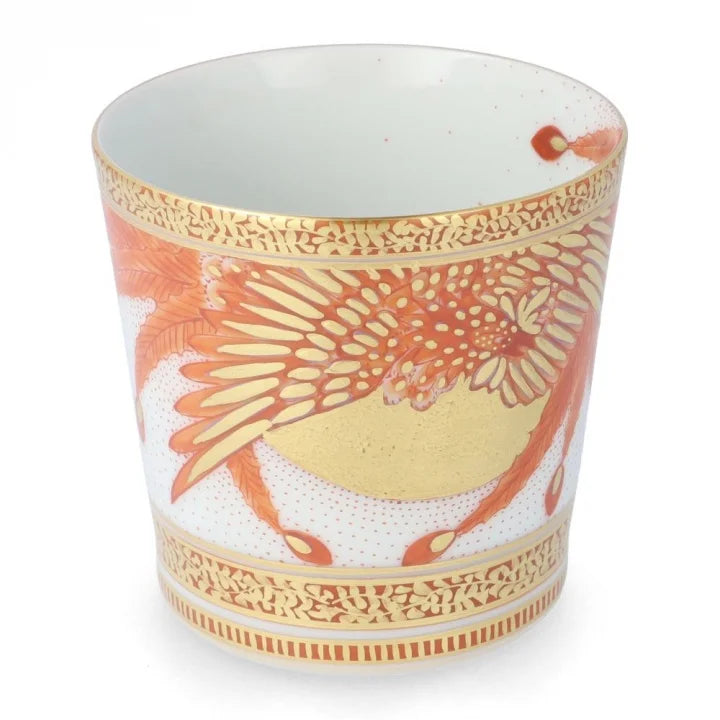 KUTANI WARE ROCK CUP (GOLD BROCADEHAND PHOENIX PATTERN)YOSHINORI FUKUDA