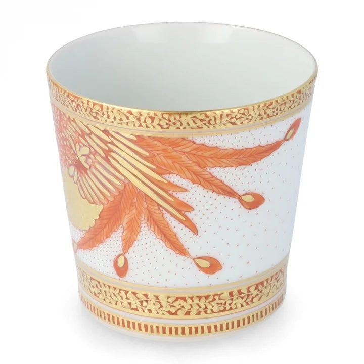 KUTANI WARE ROCK CUP (GOLD BROCADEHAND PHOENIX PATTERN)YOSHINORI FUKUDA