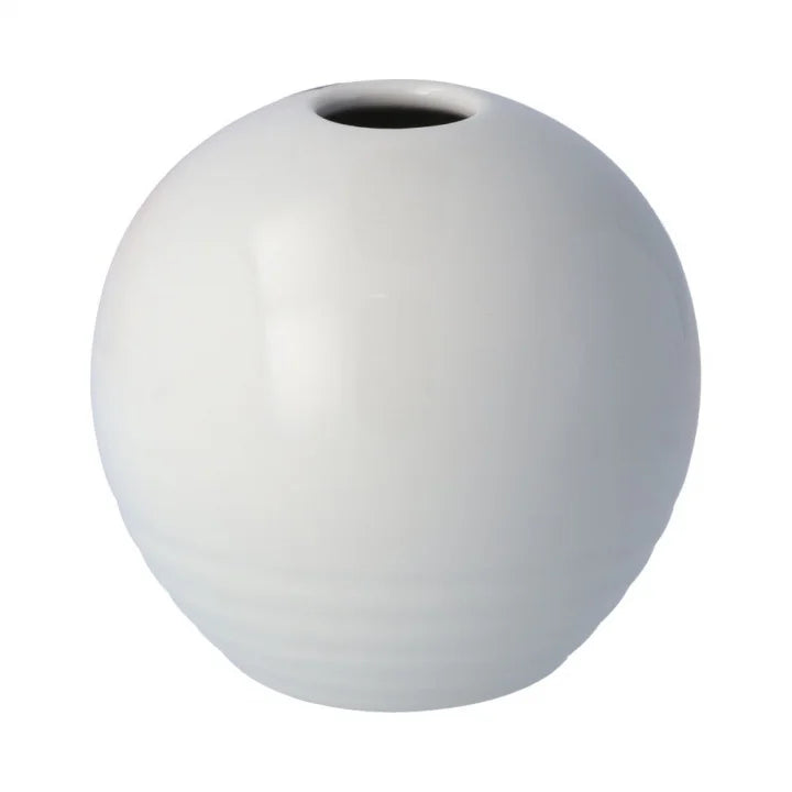 KUTANI YAKI ROUND SINGLE FLOWER VASE – TWIN SPARROWS MOTIF / TOSHIHITO NAKAMURA