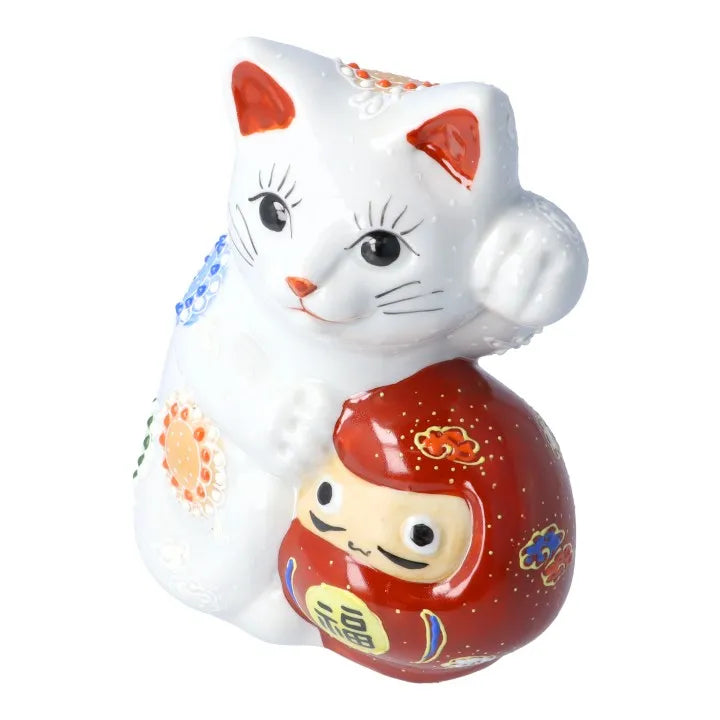 KUTANI WARE LUCKY CAT(DARUMA MANEKI-NEKO) SHIRO MORI
