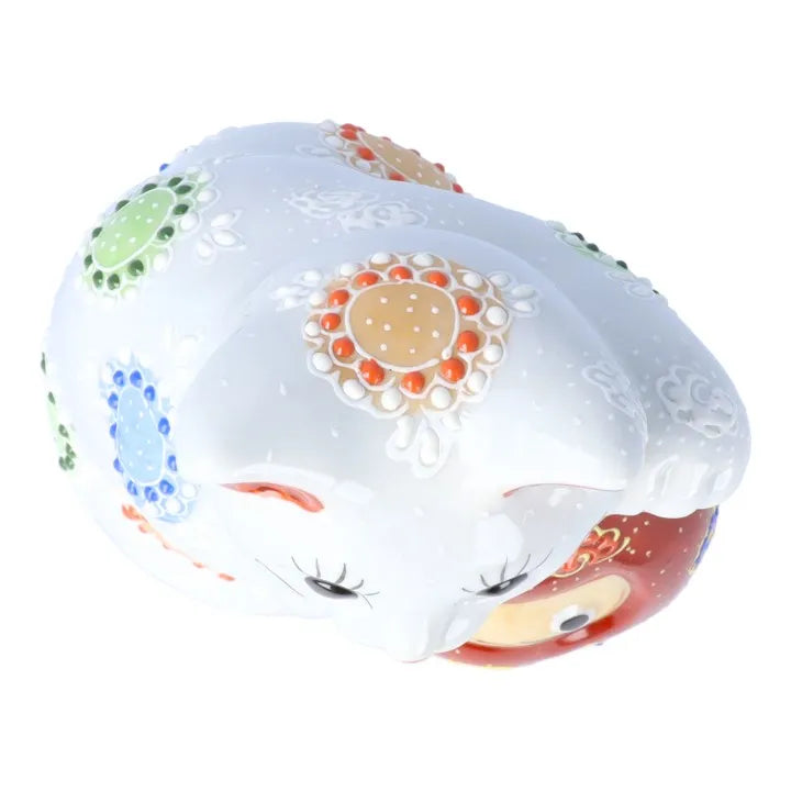 KUTANI WARE LUCKY CAT(DARUMA MANEKI-NEKO) SHIRO MORI