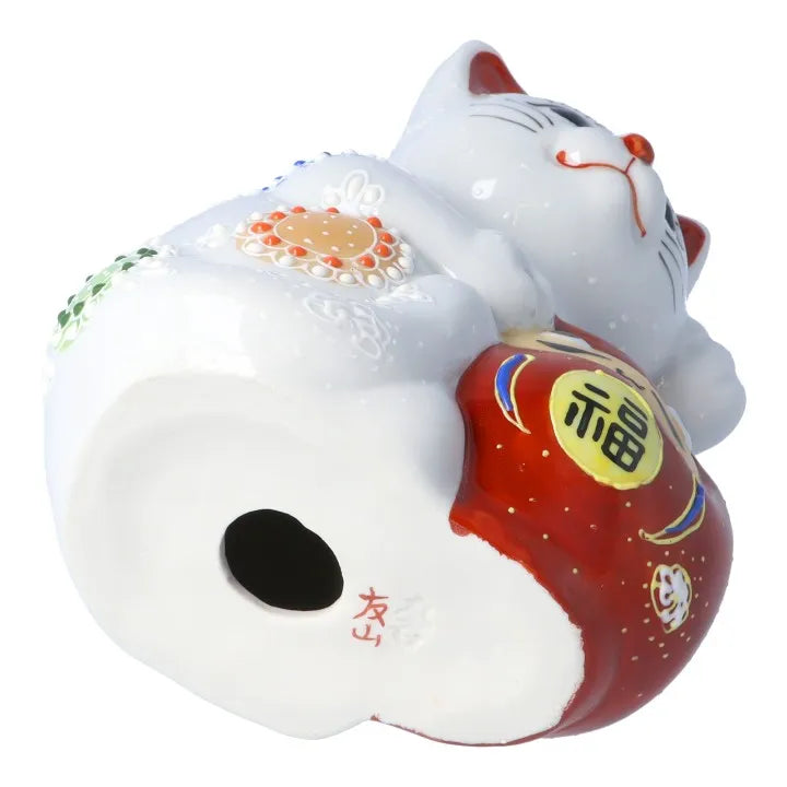 KUTANI WARE LUCKY CAT(DARUMA MANEKI-NEKO) SHIRO MORI