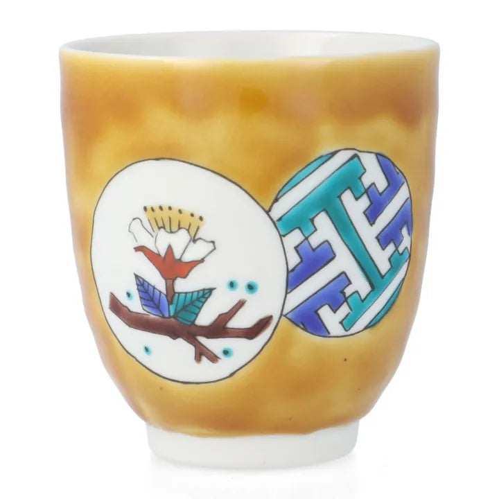 KUTANI WARE YUNOMI TEACUP – YOSHIDAYA STYLE SAKURA DESIGN BY TAISHI KILN