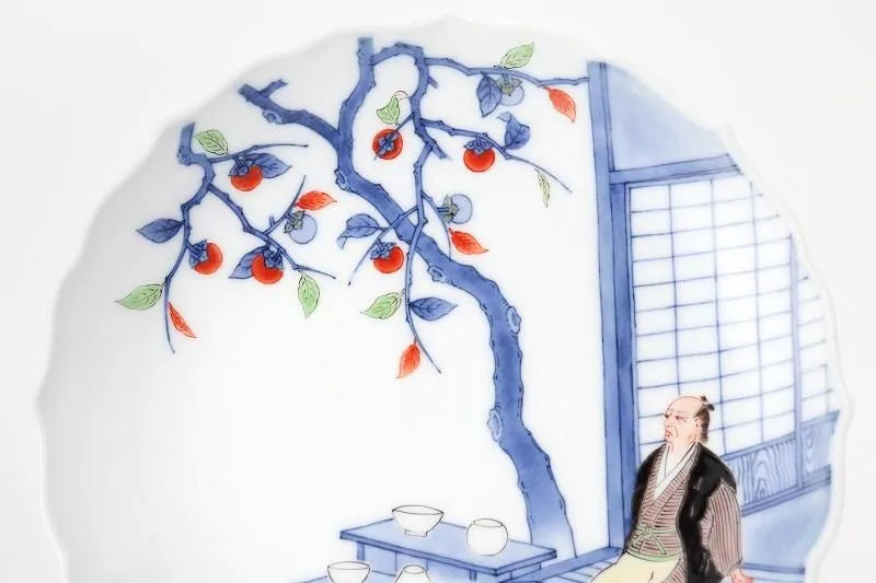 ARITA WARE DECORATIVE PLATE “KIKYO RIM SHODAI PATTERN” – KAKIEMON KILN (6-INCH)