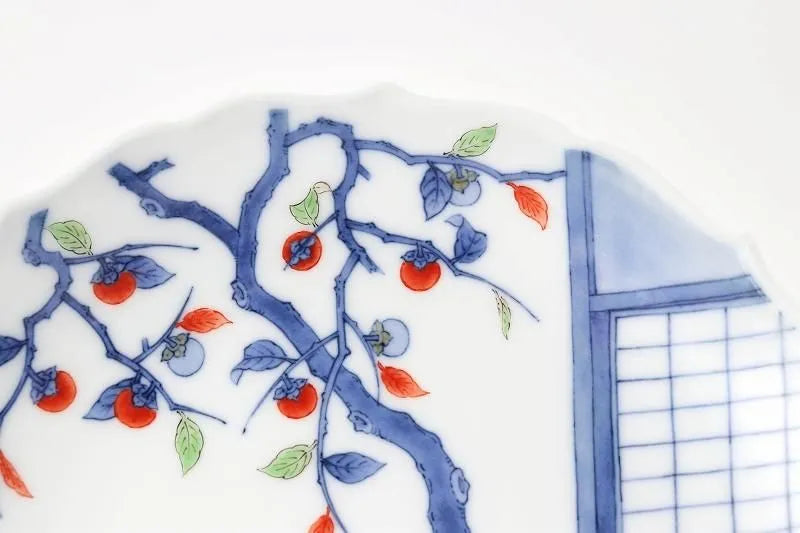 ARITA WARE DECORATIVE PLATE “KIKYO RIM SHODAI PATTERN” – KAKIEMON KILN (6-INCH)