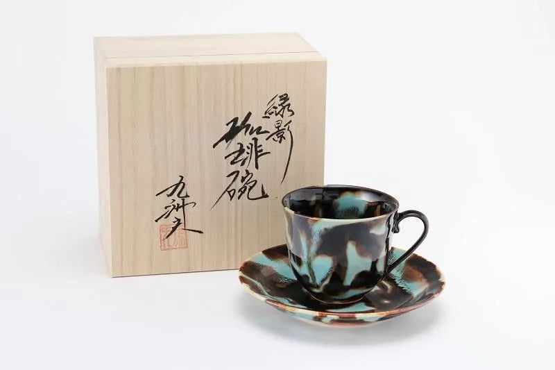 ARITA WARE COFFEE CUP “RYOKUIN” BY KYUSHUO/ SHINEMON KILN