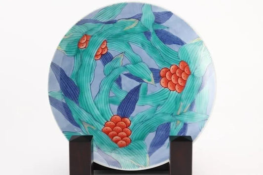 ARITA WARE “IRO-NABESHIMA OMOTO DESIGN PEDESTAL PLATE” – IMAEMON KILN