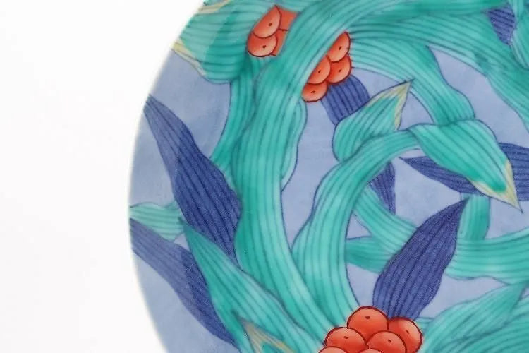 ARITA WARE “IRO-NABESHIMA OMOTO DESIGN PEDESTAL PLATE” – IMAEMON KILN